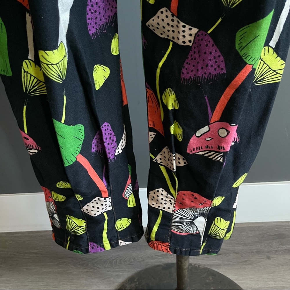 Farm Rio Mushroom Print Jumpsuit Avant Garde Artsy Eclectic Maximalist Boho - Picture 6 of 13